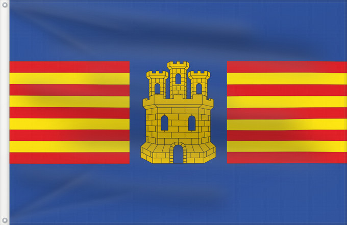 Bandera, con dos ojales metálicos y lado del asta reforzado: Maluenda	Coat of arms of Maluenda-Zaragoza-Spain	Maluenda-Zaragoza