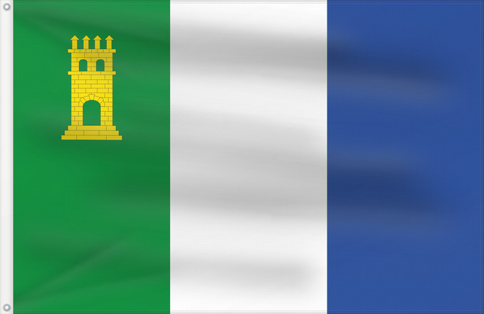 Flag, with two metal eyelets and reinforced hoist: Martorell It is easy to put a border around this flag image Apaisada Apaïsada