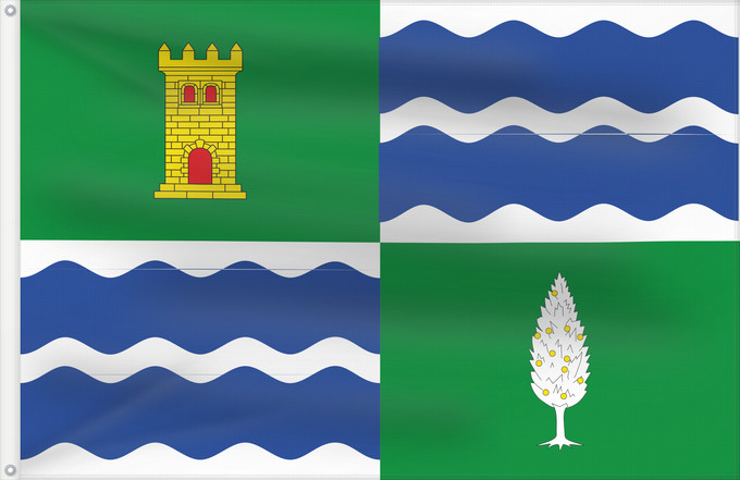 Flag, with two metal eyelets and reinforced hoist: Mequinenza	Mequinenza - Zaragoza - Spain	Mequinenza - Huesca