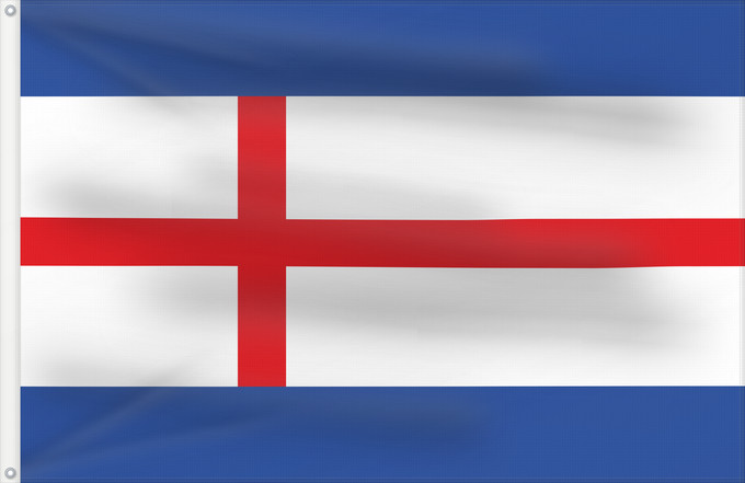 Bandera, con dos ojales metálicos y lado del asta reforzado: Moyuela	Moyuela  La bandera de Moyuela quedará formada por tres franjas horizontales