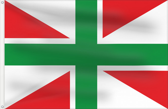 Bandera, con dos ojales metálicos y lado del asta reforzado: Orozkoko udal ikurrina