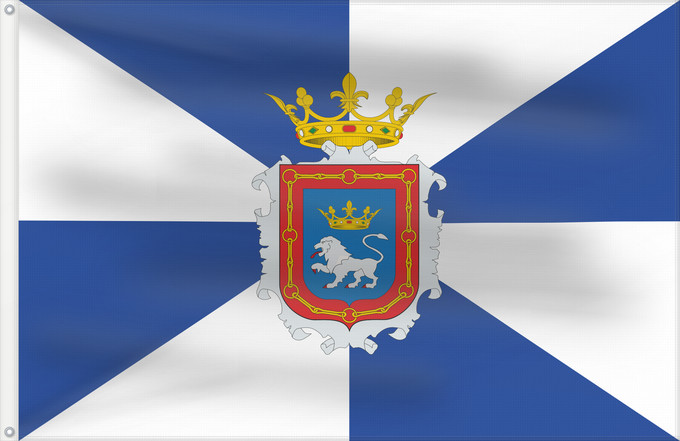 Bandera, con dos ojales metálicos y lado del asta reforzado: Pamplona  antigua 3	Pamplona (former) 3	Pampelune (ancienne) 3	Pamplona (antigua) 3	Pamplona (ehemalig) 3	Pamplona (antica) 3	Ciudad de Pamplona  Navarra-España  hasta 1923