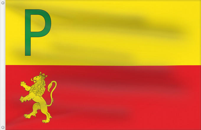 Bandera, con dos ojales metálicos y lado del asta reforzado: Pertusa	Of Pertusa-Huesca-Spain	Pertusa-Huesca Paño de proporción 2/3, formado por dos franjas horizontales de la misma anchura