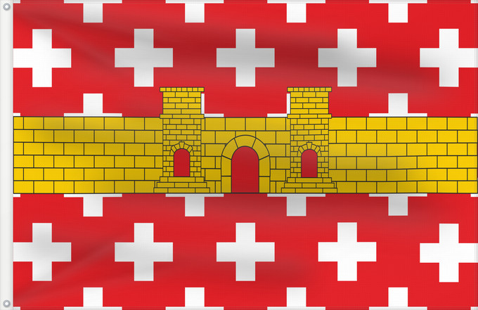 Bandera, con dos ojales metálicos y lado del asta reforzado: Regencós	Regencós Bandera apaisada	Regencós Bandera apaïsada