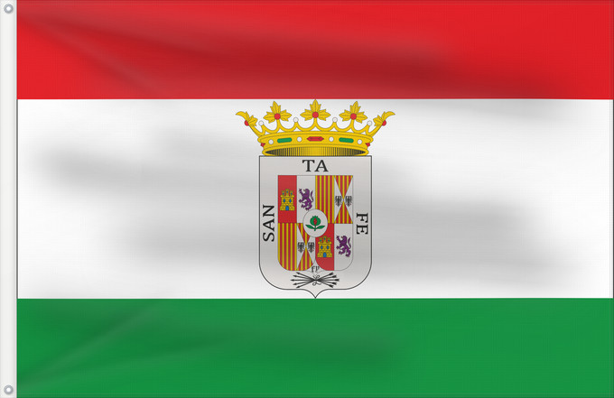 Bandera, con dos ojales metálicos y lado del asta reforzado: Santa Fe Granada Santa Fe, Granada, Spain Santa Fe, Grenade Santa Fe, Granada, España. Santa Fe, Granada