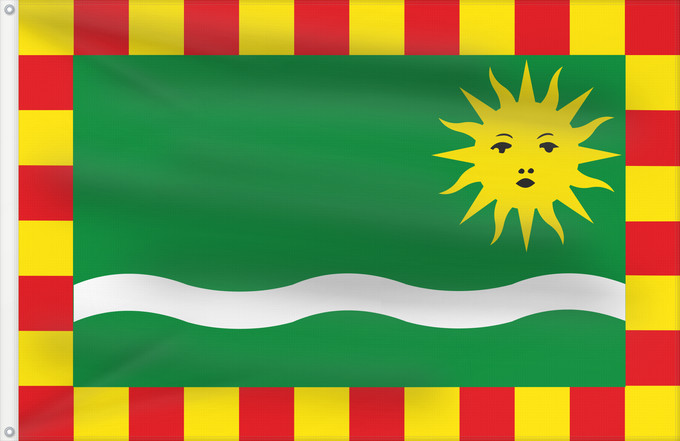 Bandera, con dos ojales metálicos y lado del asta reforzado: Segrià	Representació de la bandera del Segrià