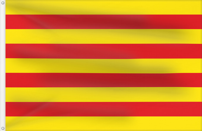Bandera, con dos ojales metálicos y lado del asta reforzado: Siñal d Aragón