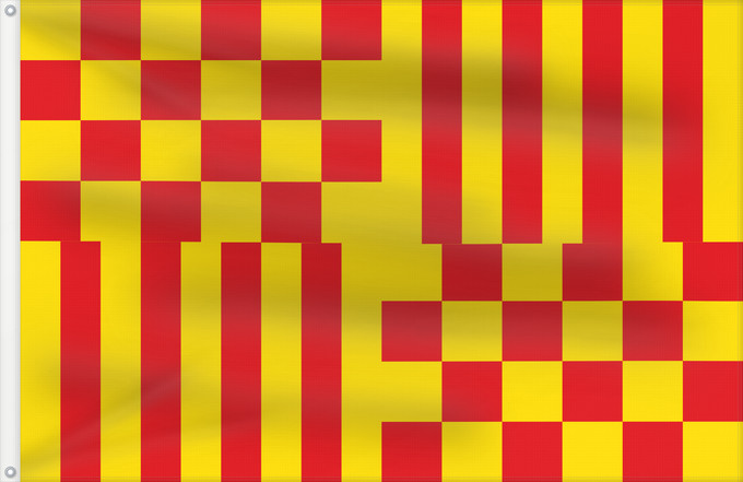 Bandera, con dos ojales metálicos y lado del asta reforzado: Tàrrega 1998-2008 Tàrrega Lleida Tàrrega (1998-2008) Tàrrega Lérida