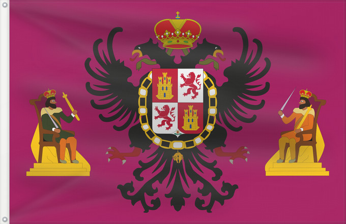 Bandera, con dos ojales metálicos y lado del asta reforzado: Toledo	Tolède