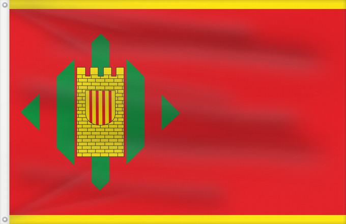 Bandera, con dos ojales metálicos y lado del asta reforzado: Torricó Altorricón Altorricón Torricó