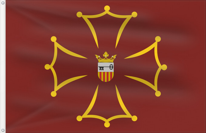 Flag, with two metal eyelets and reinforced hoist: Val d  Aran	Val d Aran  Catalan comarca	Valle de Arán	Val d Aran  Katalonische Comarque	Vall d Aran	Aran Haraneko bandera	Val de Arán	Bandièra d Aran