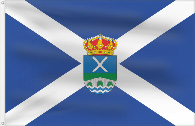 Bandera, con dos ojales metálicos y lado del asta reforzado: Vega de Espinareda Vega de Espinareda León