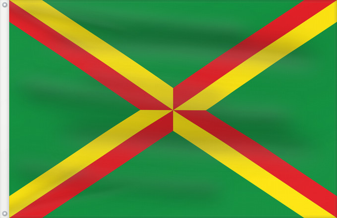 Flag, with two metal eyelets and reinforced hoist: Viladasens	Apaisada	Apaïsada de proporcions dos d alt per tres de llarg