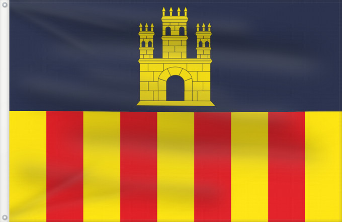 Flag, with two metal eyelets and reinforced hoist: Vilanova i la Geltrú	Villanueva y Geltrú, Cataluña, España	Vilanova i la Geltrú, Catalunya, Espanya