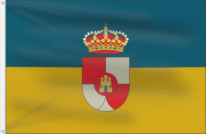 Bandera, con dos ojales metálicos y lado del asta reforzado: Villanueva de la Reina	Villanueva de la Reina  Jaén, Andalusia, Spain	Villanueva de la Reina  Jaén, Andalucía, España
