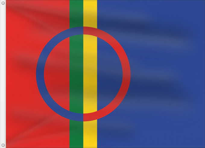 Flag, with two metal eyelets and reinforced hoist: Sami	The Sami	Laponie	Laponia	Lappland	Lapponia	Sámská vlajka	Samea	Saamen	Det samiske flagget	Sámi leavga	Samernas