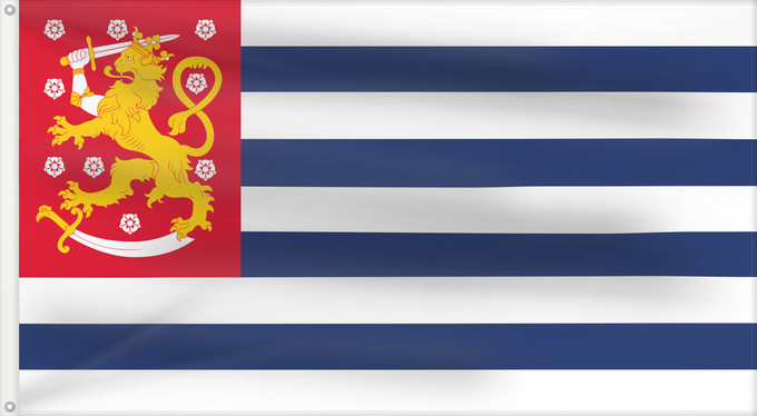 Flagge, mit zwei Metallösen und verstärktem Besatzband: Blue-White Striped Flag of Finland  unofficial	A historical yet unofficial striped flag of Finland from the early 20th century	Finlande à rayures bleu et blanc (non officiel)	Finlandia a rayas azul y blanco (no oficial)	Finnland blau-weiß gestreift (inoff
