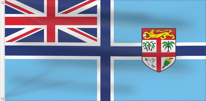 Bandera, con dos ojales metálicos y lado del asta reforzado: Civil Air Ensign of Fiji