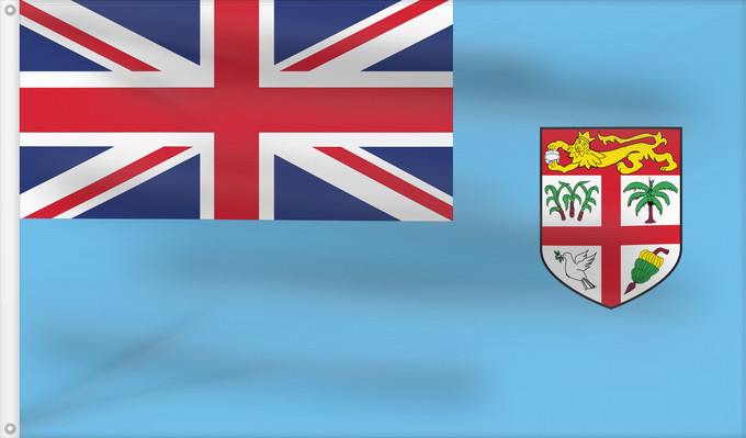 Bandera, con dos ojales metálicos y lado del asta reforzado: Fiji	Fidji	Fiyi	Fidschi