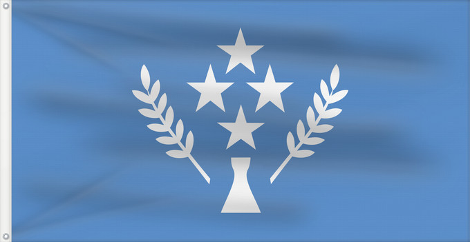 Flag, with two metal eyelets and reinforced hoist: Kosrae State of Kosrae - Ratio 37 70 Description of the flag Kosrae state flag has a number of images L etat de Kosrae Staates Kosrae im Verhältnis 37 70 Beschreibung der Flagge Hellblau steht für den Pazifik