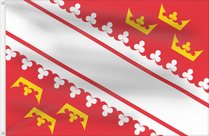 Flagge, mit zwei Metallösen und verstärktem Besatzband: Alsace	L’Alsace	Alsacia	Französischen Region Elsass	Alsazia