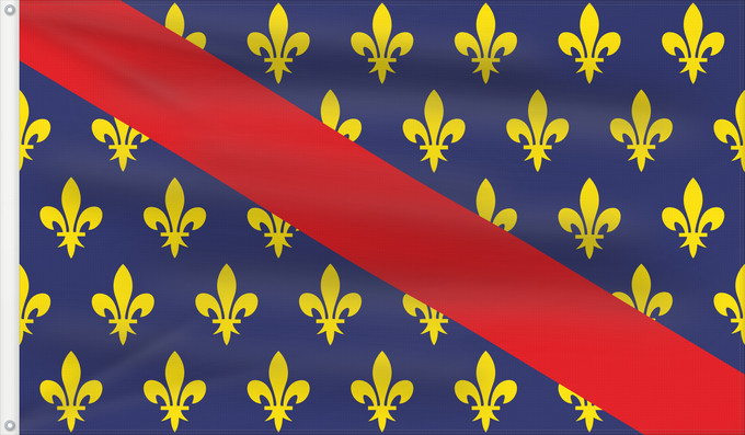 Flag, with two metal eyelets and reinforced hoist: Bourbonnais	French province of Bourbonnais	Borbonés	Borbonnais
