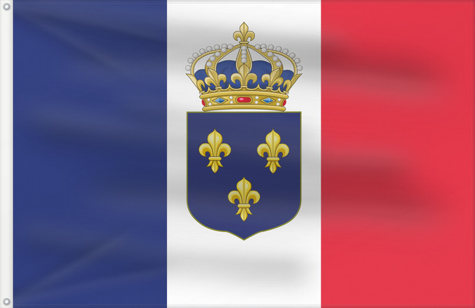 Flag, with two metal eyelets and reinforced hoist: Constitutional Royal France A proposed flag of France