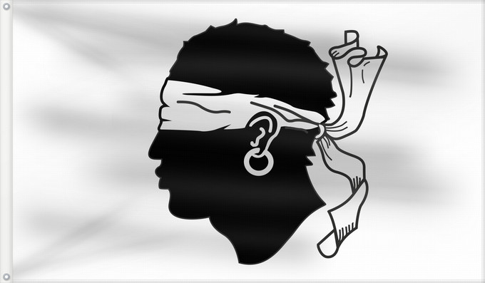 Flag, with two metal eyelets and reinforced hoist: Corsica before 1755 Corsica before 1755 Corse avant 1755 Córcega (antes de 1755) Korsika Corsica Korsyki Couleu de la Corse Vu Korsika Banniel Korsika Corsicae Corsega
