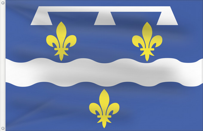 Flag, with two metal eyelets and reinforced hoist: Fr département Loiret Loiret Département du Loiret