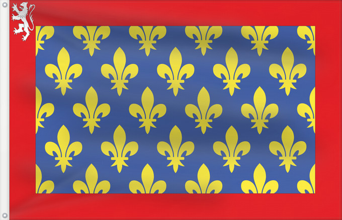 Bandiera, con due occhielli metallici e lato dell'asta rinforzato: Fr département Sarthe Sarthe Département de la Sarthe Banniel departamant ar Sarthe pe ar Seurzh