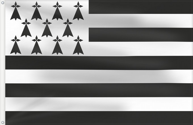 Flagge, mit zwei Metallösen und verstärktem Besatzband: Brittany  Gwenn ha du	Brittany (Gwenn ha du)	Bretagne  Gwenn ha du	Bretaña  Gwenn ha du	Bretonische Flagge  Gwenn ha du	Bretone  Gwenn ha du	Bretanha  Gwenn ha du	Banniel Breizh  Gwenn ha du	Bretanya  Gwenn ha du	Llydaw  Gwenn ha du	Gwenn ha Du	Bretagne i