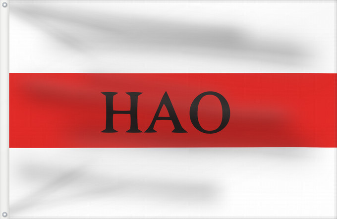 Flag, with two metal eyelets and reinforced hoist: Hao