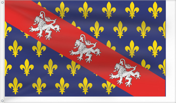 Drapeau, avec deux œillets métalliques et guindant renforcé : Marche province Region Rhône-Alpes in France Région Rhône-Alpes en France