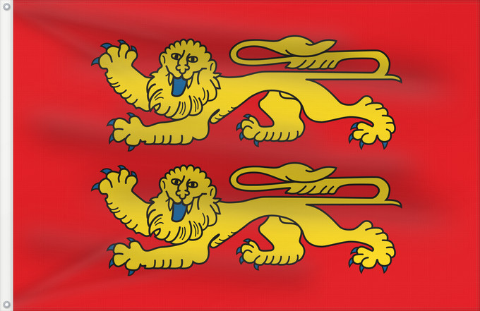 Flagge, mit zwei Metallösen und verstärktem Besatzband: Normandie	Normandy	Normandía	Normandia	Couleu de la Normaundie	Banniel Normandi	Normanniae