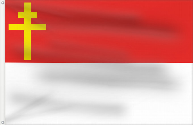 Drapeau, avec deux œillets métalliques et guindant renforcé : Republic of Alsace-Lorraine	Alsace-Lorraine	République d'Alsace-Lorraine (1918)	República de Alsacia-Lorena (1918)	Geplante und am 25. Juni 1912 parlamentarisch beschlossene  allerdings nicht offiziell eingeführte  Flagge des Reichslandes Elsaß-Lothringen
