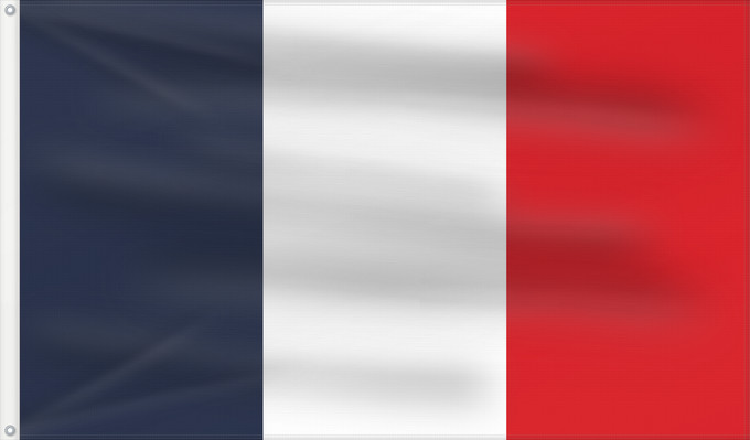 Bandera, con dos ojales metálicos y lado del asta reforzado: France	Francia	Frankreich	France in #002654, #FFFFFF, #CE1126
