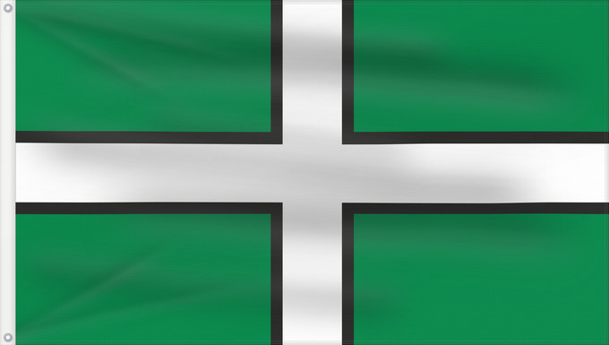 Bandera, con dos ojales metálicos y lado del asta reforzado: Devon	Hrabstwa Devon	Banniel Sant Petroc