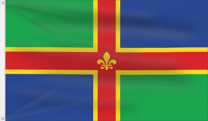 Bandera, con dos ojales metálicos y lado del asta reforzado: Lincolnshire	Lincolnshire county
