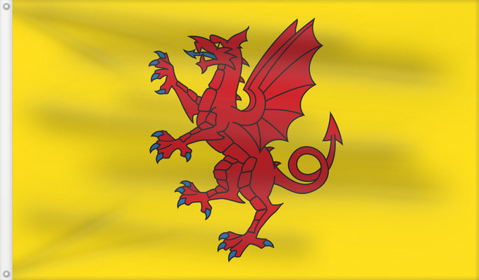 Bandera, con dos ojales metálicos y lado del asta reforzado: Somerset