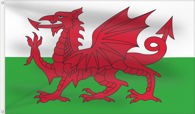Flag, with two metal eyelets and reinforced hoist: Wales 2	Wales	Pays de Galles	Gales	Wale	Galles	Walii	Wīelisc Fana	علم ويلز	Banniel Kembre	Cymru	Galesko bandera	Walesin	Breataine Bige	Brattag Vretin	Walesa	Kembra	Valliae	Знаме на Велс	Couleu de Galles	Флаг Уэльса	Прапор Уельсу