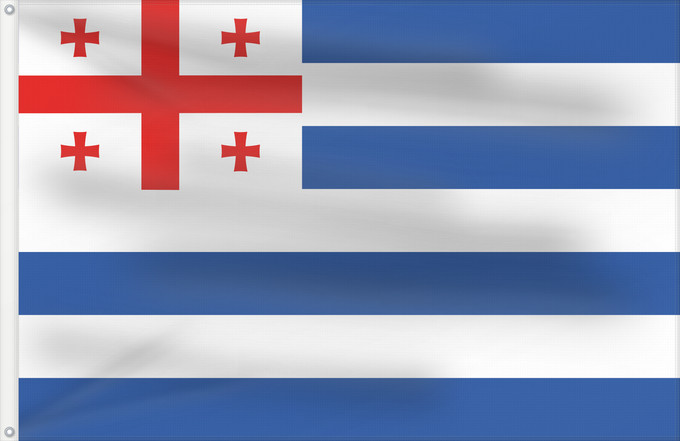 Drapeau, avec deux œillets métalliques et guindant renforcé : Adjara Adjara Ajaria Adjaria Adscharien Adzharia Флаг Аджарии Прапор Аджарії