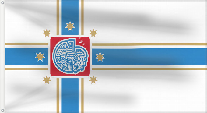 Drapeau, avec deux œillets métalliques et guindant renforcé : Tbilisi Tbilisi City Tbilissi Miasta Tbilisi თბილისის გერბი