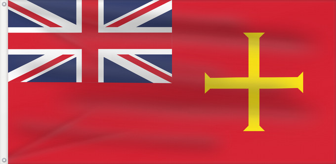 Bandera, con dos ojales metálicos y lado del asta reforzado: Civil Ensign of Guernsey	Guernsey - Civil Ensign	Guernesey - Pavillon civil	Guernsey - Bandera civil	Guernsey - Zivilschiffsflagge	Guernsey - Insegna civile
