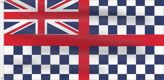 Flag, with two metal eyelets and reinforced hoist: Old Flag of Guernsey	Chequered flag of Guernsey  as of 1863
