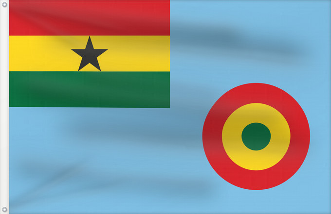 Flag, with two metal eyelets and reinforced hoist: Ensign of the Ghana Air Force