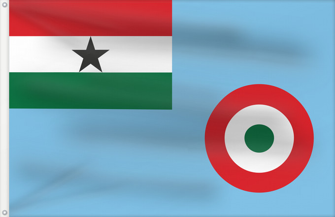 Flag, with two metal eyelets and reinforced hoist: Ensign of the Ghana Air Force 1964-1966