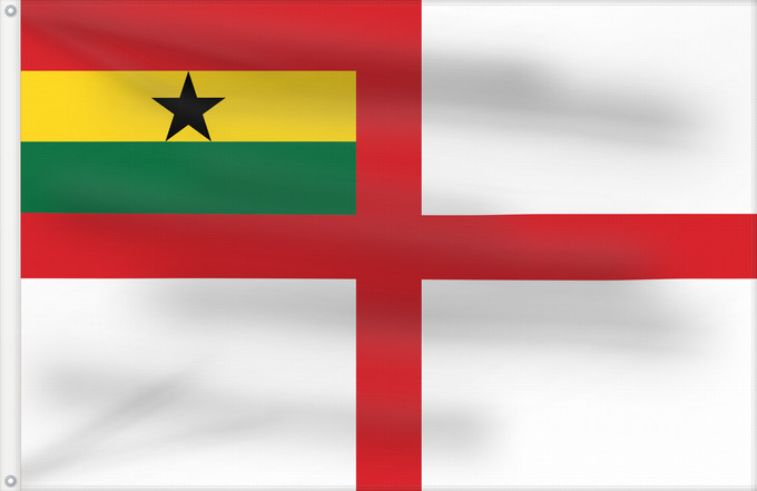 Drapeau, avec deux œillets métalliques et guindant renforcé : Naval Ensign of Ghana
