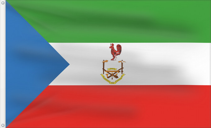 Bandera, con dos ojales metálicos y lado del asta reforzado: Equatorial Guinea 1973-1979	Guinée équatoriale 1978-1979	Guinea Ecuatorial 1978-1979	Guiné Equatorial 1978-1979