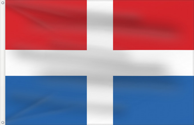 Bandera, con dos ojales metálicos y lado del asta reforzado: Principality of Samos  1834–1912	Principality of Samos  1832–1912	Principauté de Samos (1834–1912)	Principado de Samos (1834–1912)	Fürstentum Samos (1834–1912)	Principato di Samos (1834–1912)