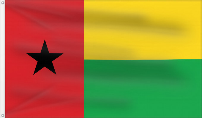 Flag, with two metal eyelets and reinforced hoist: Guinea-Bissau Guinée-Bissau Guinea-Bissaus Guiné-Bissau Gvineo Bisaŭa پرچم گینه بیسائو Флаг Гвинеи-Бисау Gvineje Bissau